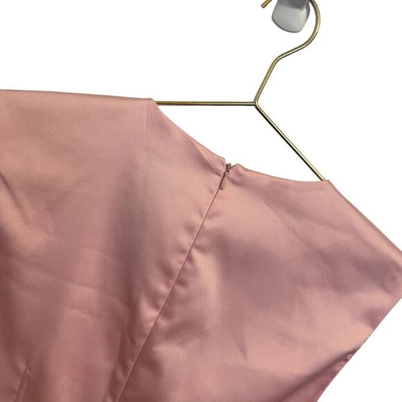 Zara Pink Satin Effect Mini Dress Size MED V Neck Sleeveless NWOT - Picture 7 of 8